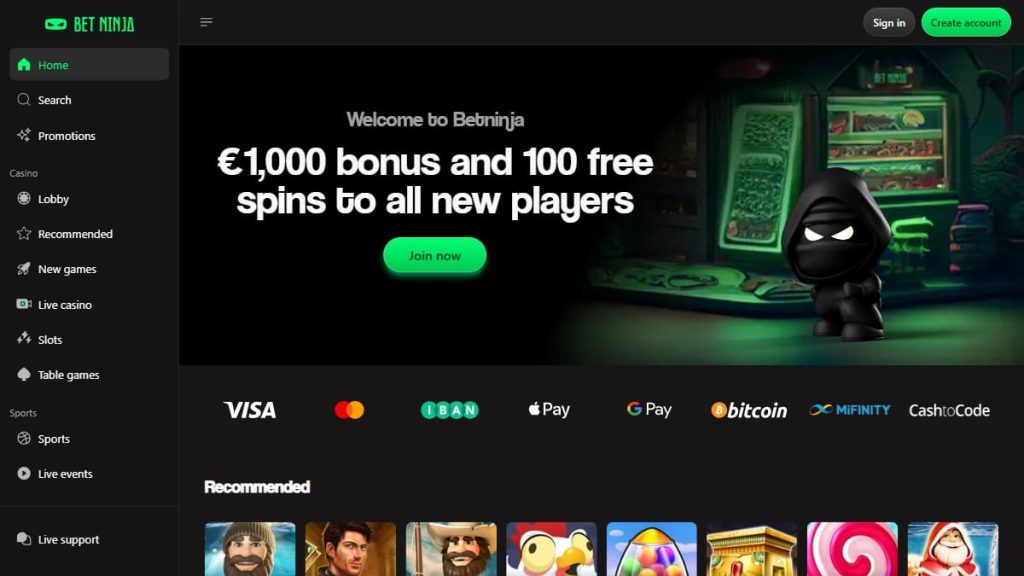 betninja buitenlands casino homepage